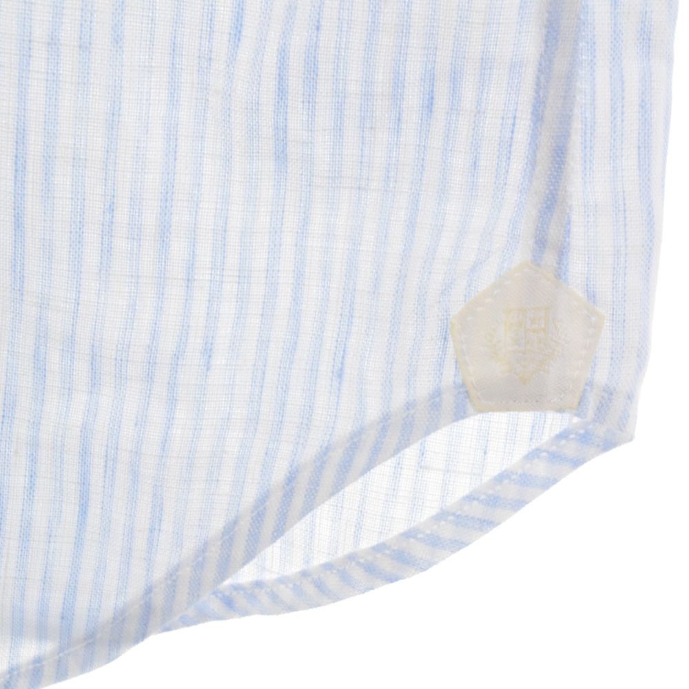 Loro Piana (ロロピアーナ) ストライプ 長袖ボタンシャツ ブルー