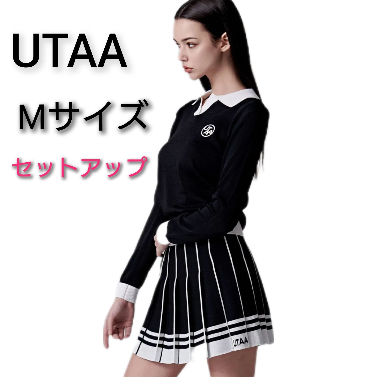 utta ユタ ゴルフウエアレディース ゴルフニット 黒色-