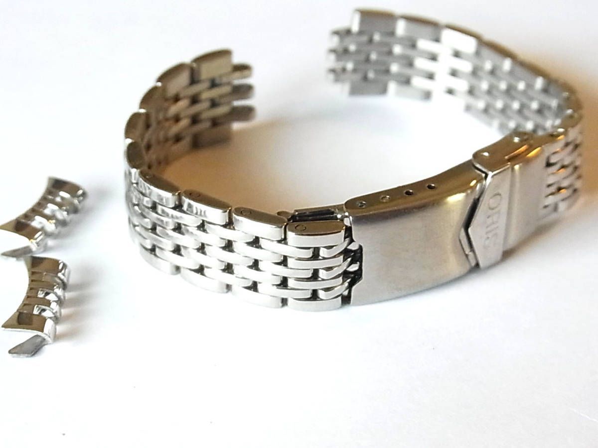 オリス純正　ポインターデイト　7405用のライスブレス風　14mm　ステンレスベルト　デッドストック