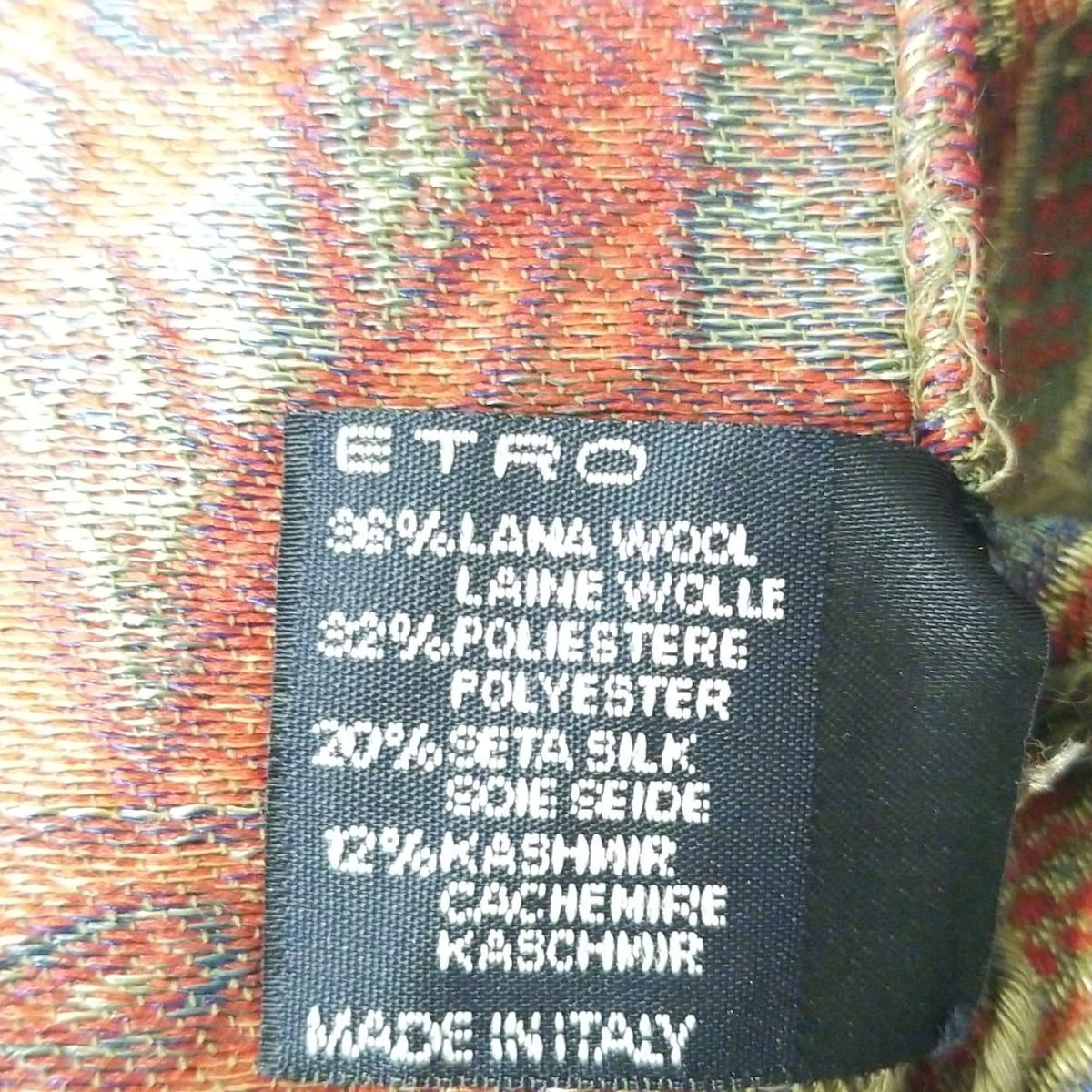 エトロ リバーシブルスヌード ETRO(エトロ) ストール(ショール) カーキ×レッド×ブルー