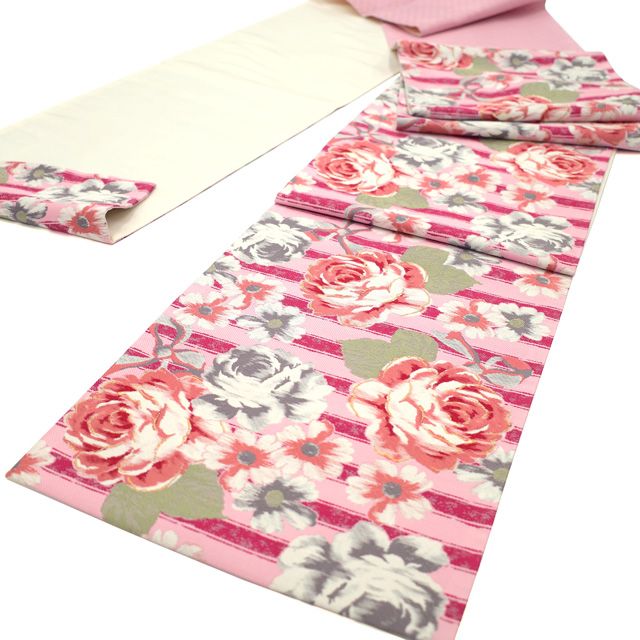 中古】すごい値！袋帯 振袖用 LIZ LISA リズリサ ブランド ピンク 薔薇