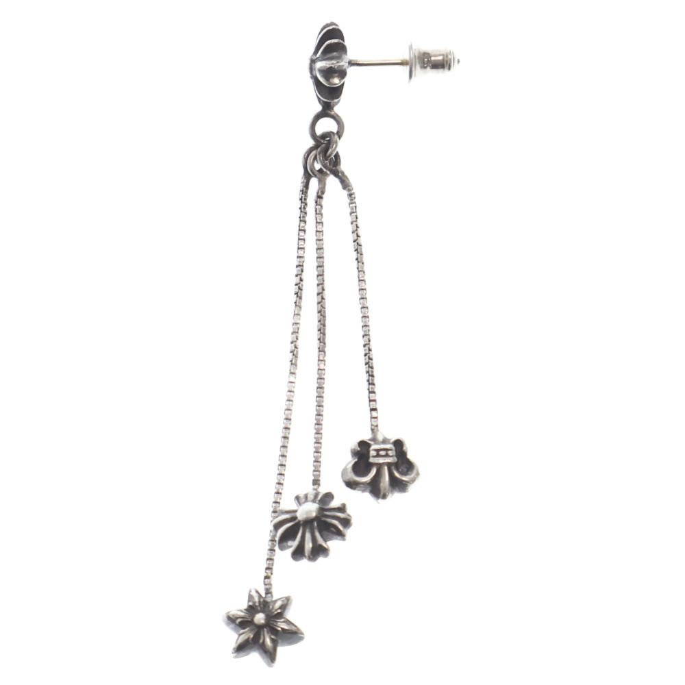 CHROME HEARTS (Chrome Hearts) JOJO PST PLS BS STAR L Jojo Cross BS Flare Star Earrings Silver