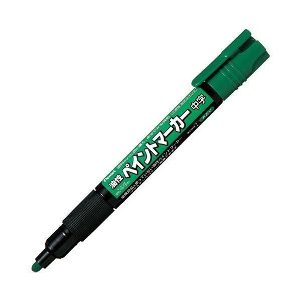 (まとめ）ぺんてる ペイントマーカー中字 10本 MMP20-D 緑〔×5セット〕