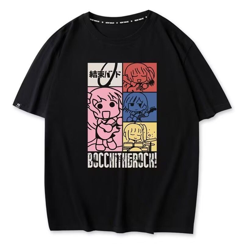 ぼっちざろっく tシャツ 後藤ひとり半袖 ブラック ホワイト Bocchi the