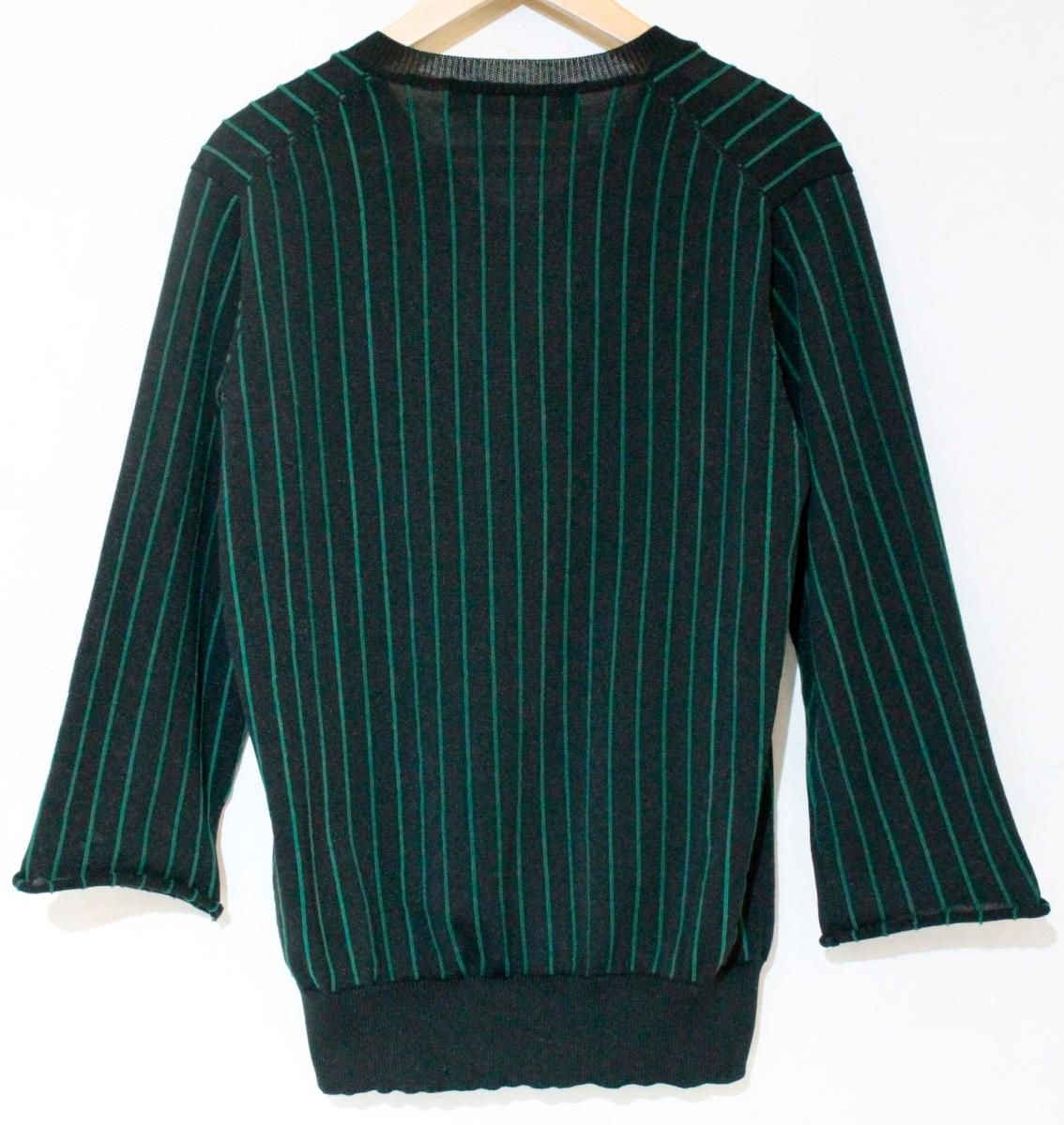 COMME des GARCONS HOMME PLUS メンズニット セーター -- COMME des GARCONS HOMME PLUS|02SS|ストライプカットニット|緑 グリーン|ストライプ|pi-n004