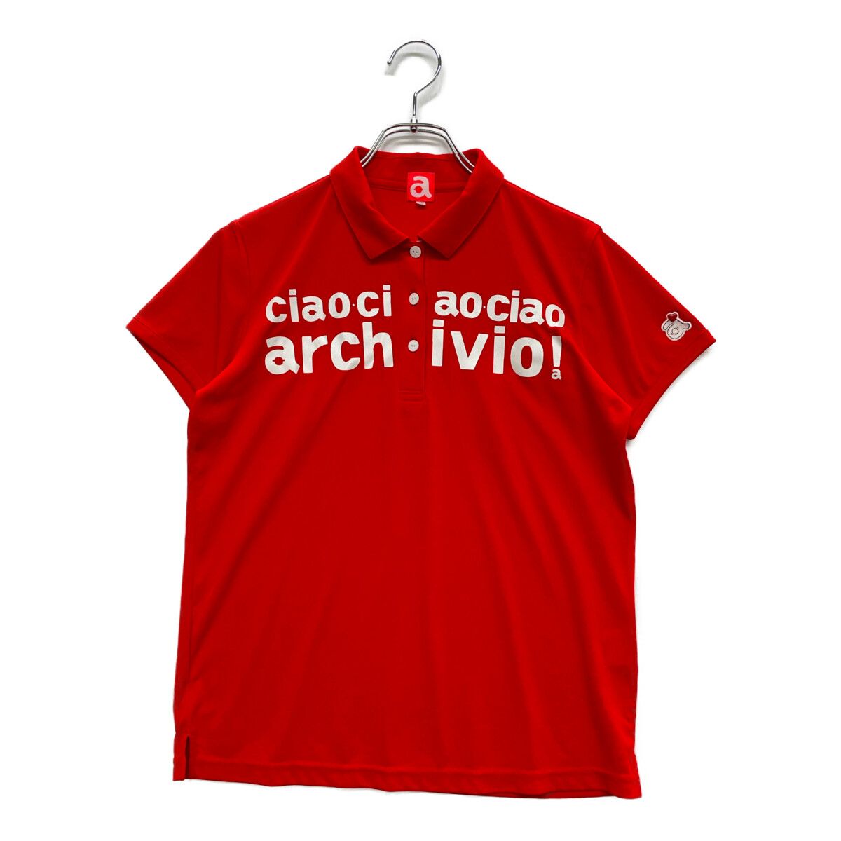 archivio - coco 中古 アルチビオ archivio レディース 半袖ポロシャツ 38(M) 赤 レッド  サイドロゴ入り archivio - coco 中古 アルチビオ archivio レディース 半袖
