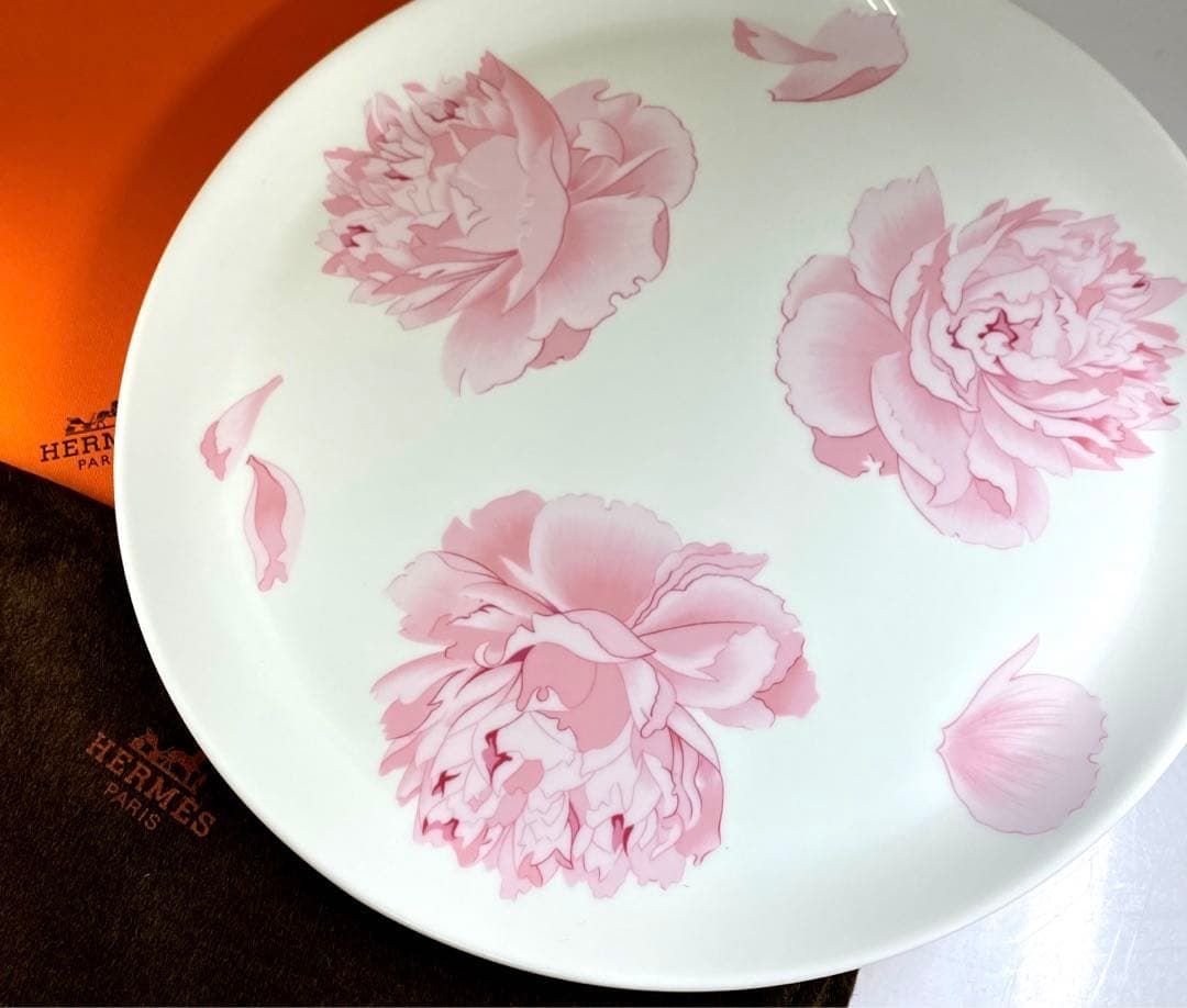洋3 エルメス ピヴォワンヌ特大プレート 共箱 直径32㎝ 東Y6-1001