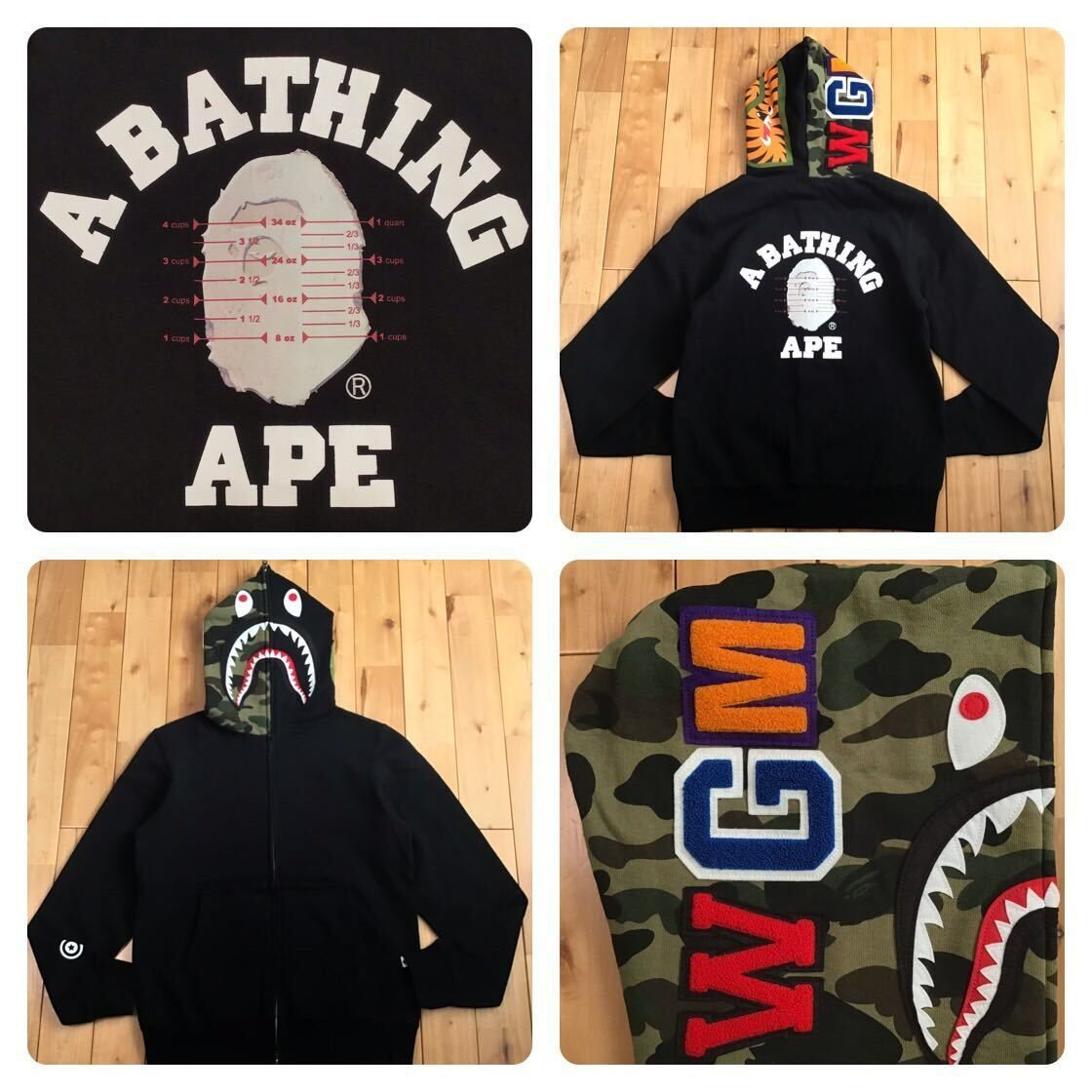 ★激レア★ PUSHAT シャーク パーカー Mサイズ shark full zip hoodie a bathing ape BAPE