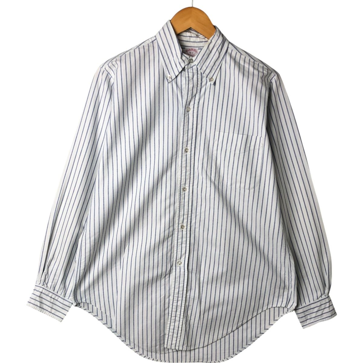 古着 70年代 ブルックスブラザーズ Brooks Brothers MAKERS 6ボタン 長袖 ボタンダウンストライプシャツ USA製 メンズM相当/evb009483