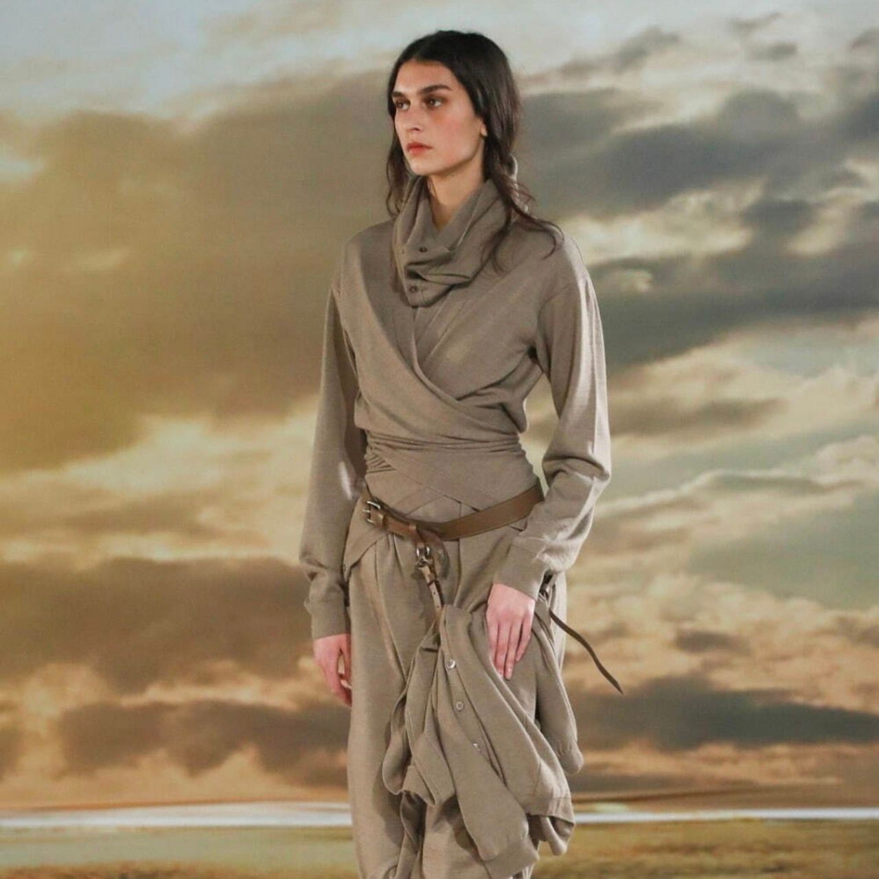 LEMAIRE ルメール　WRAP DRESS ニットラップドレスワンピース LEMAIRE ルメール 22AW WRAP DRESS ニットラップドレスワンピース
