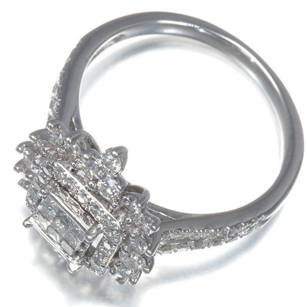 【希少1.ct up 】美品K18WG ダイヤリング ミステリーセッティング ダイヤ ダイヤモンド 1.00ct ミステリーセッティング 2種カット