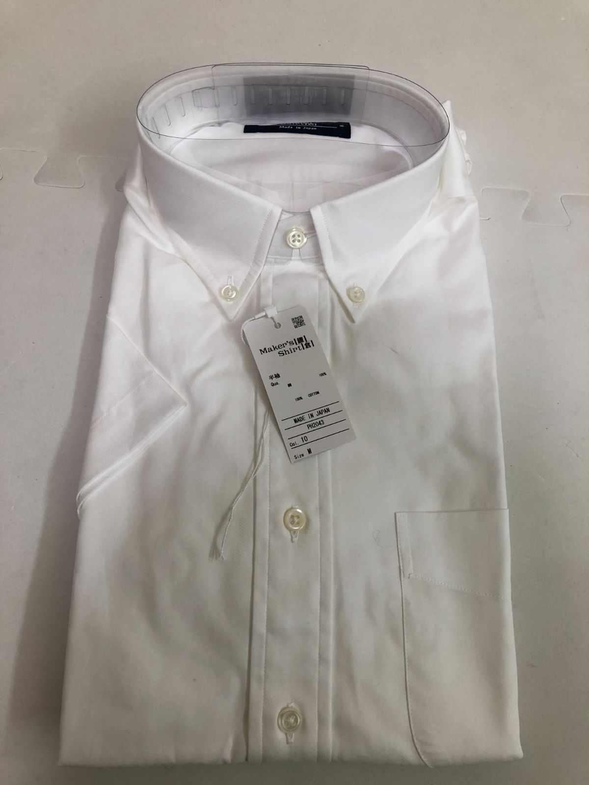 訳アリ　31685  Maker’s Shirt 鎌倉シャツ　半袖　シャツ  ホワイト　M　PH2043