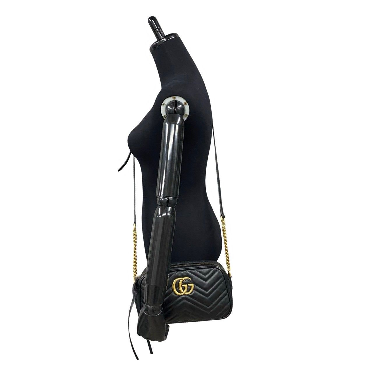 極 美品 箱 袋付き GUCCI グッチ GG マーモント ロゴ 金具 レザー 本革 