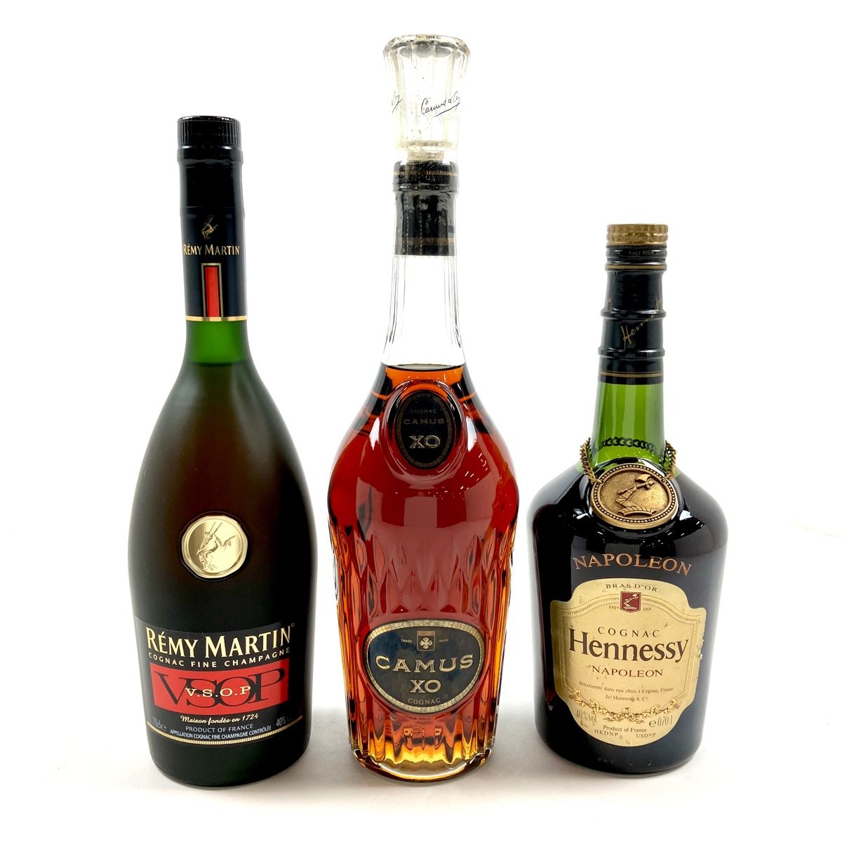 3本 REMY MARTIN CAMUS Hennessy コニャック ブランデー セット 【古酒