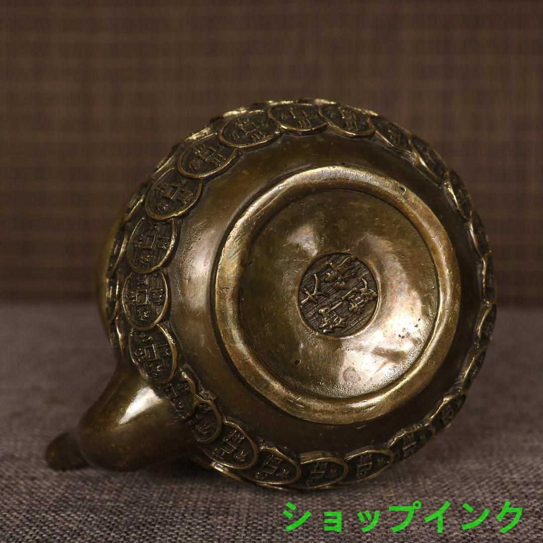 提梁壷  銅銭茶壺  工芸品  美術品 置物 提梁壷 銅銭茶壺 工芸品 美術品 置物 - メルカリ