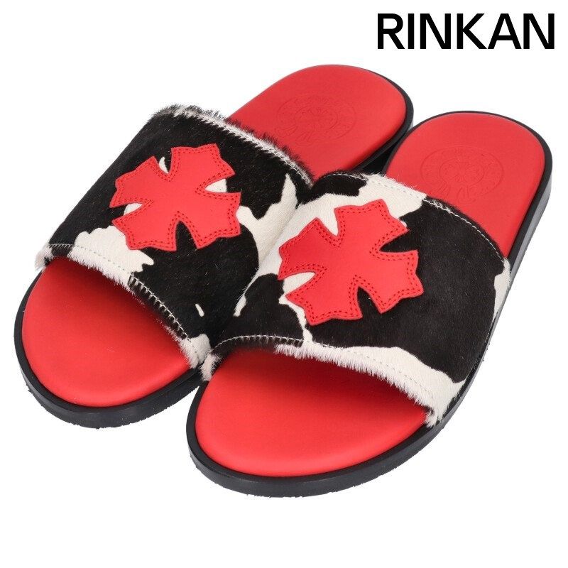 クロムハーツ CH SLIDE LEATHER ハラコレザーサンダル メンズ 40