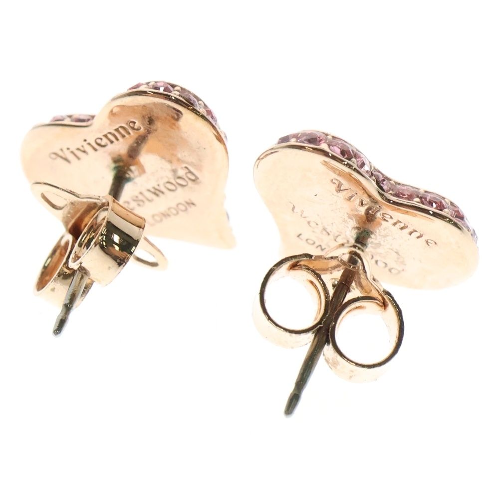 Vivienne Westwood ヴィヴィアンウエストウッド Petra ペトラ ラインストーン付き ハート オーブ スタッドピアス ピンク