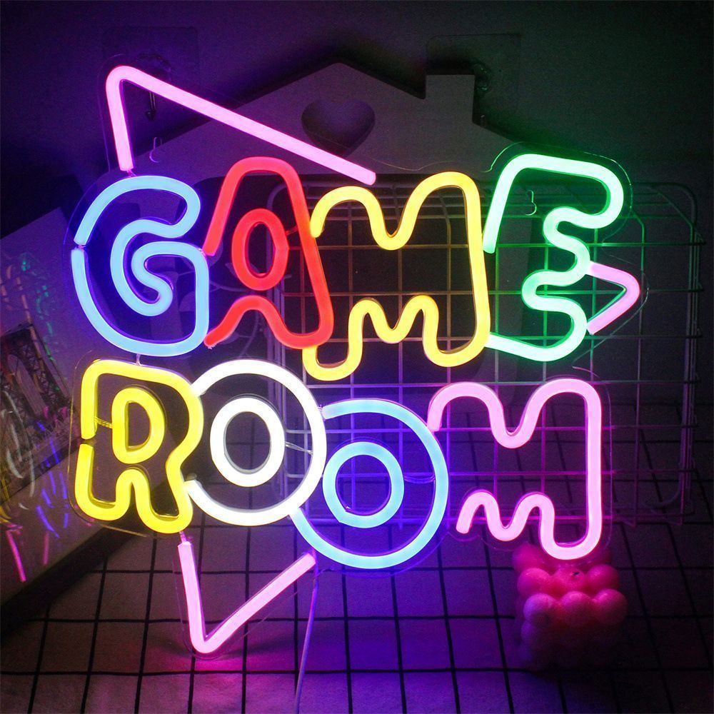 ネオンライト GAMEROOM 壁掛け 発光サイン LED 壁装飾 おしゃれ インテリア 照明 バー 車 屋内 販売店 趣味 エンジン ネオンサイン ガレージ 車庫