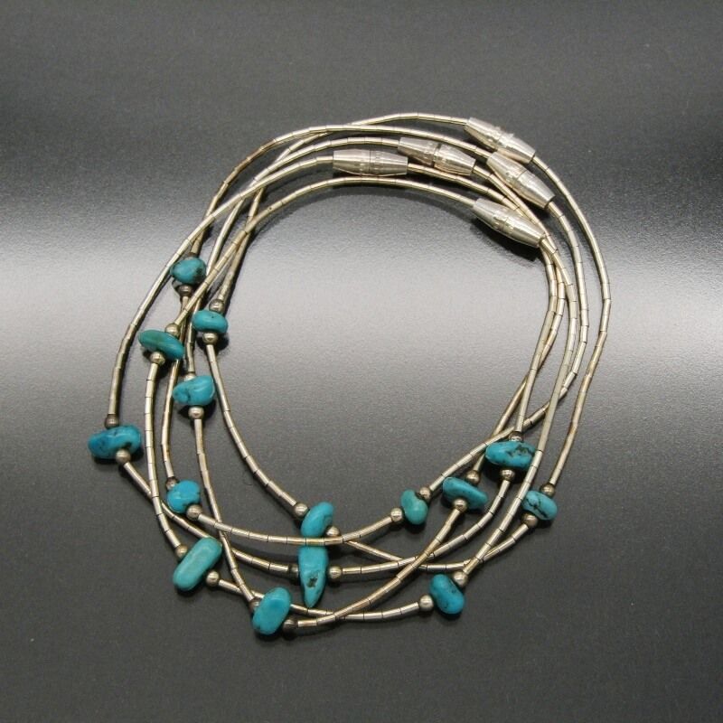 Navajo ナバホ族 ブレスレット ターコイズ 5セット シルバー ビーズ メンズ レディース 28010832