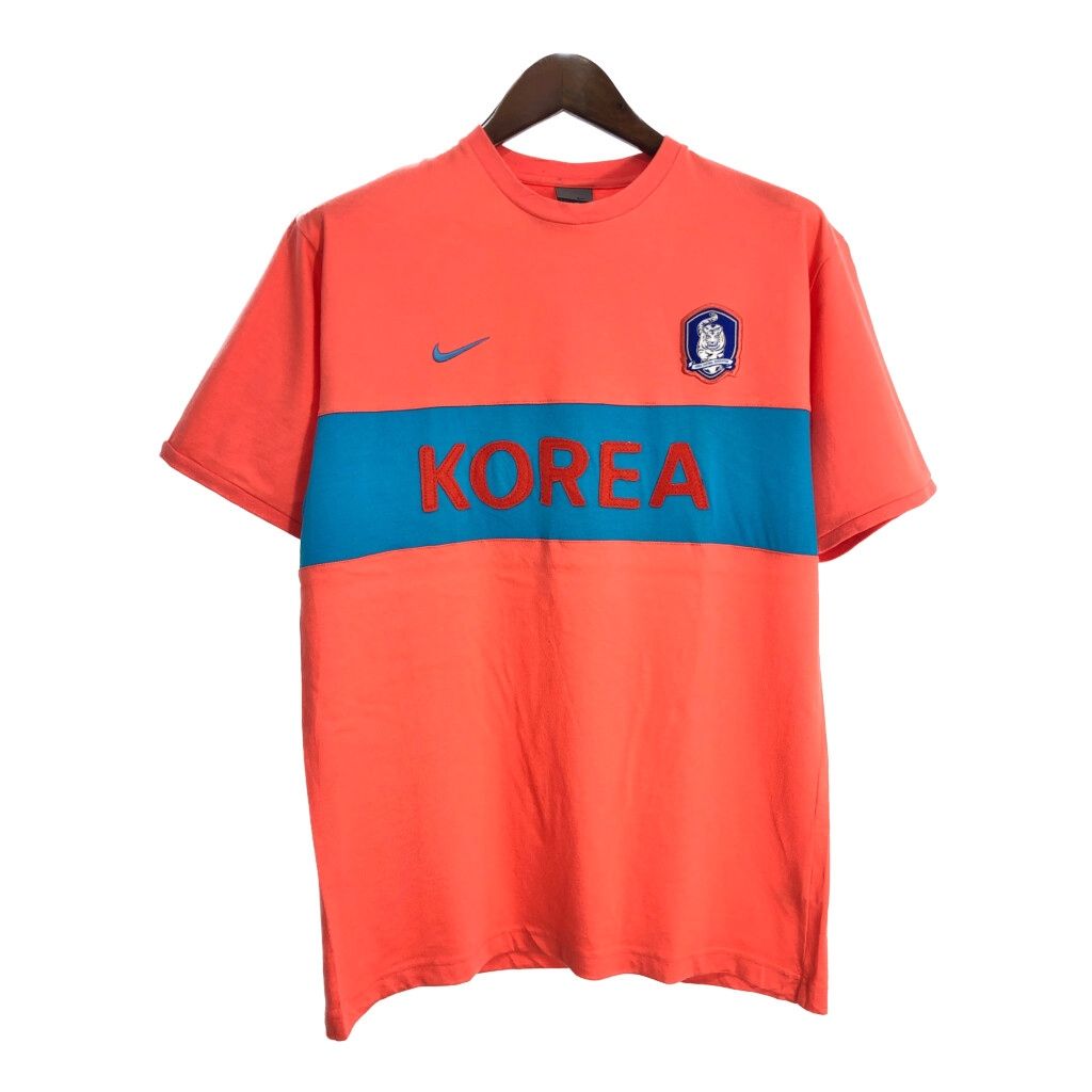 00年代 NIKE ナイキ サッカー 韓国代表 半袖Ｔシャツ プロチーム ピンク(メンズ M) 古着 T6718