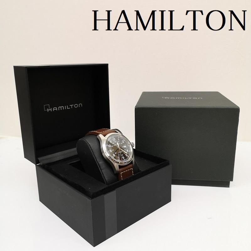 HAMILTON ハミルトン 腕時計 アナログ 自動巻き カーキフィールド マーフ 自動巻き 黒文字盤 裏スケ 革ベルト アナログ 腕時計 H706050