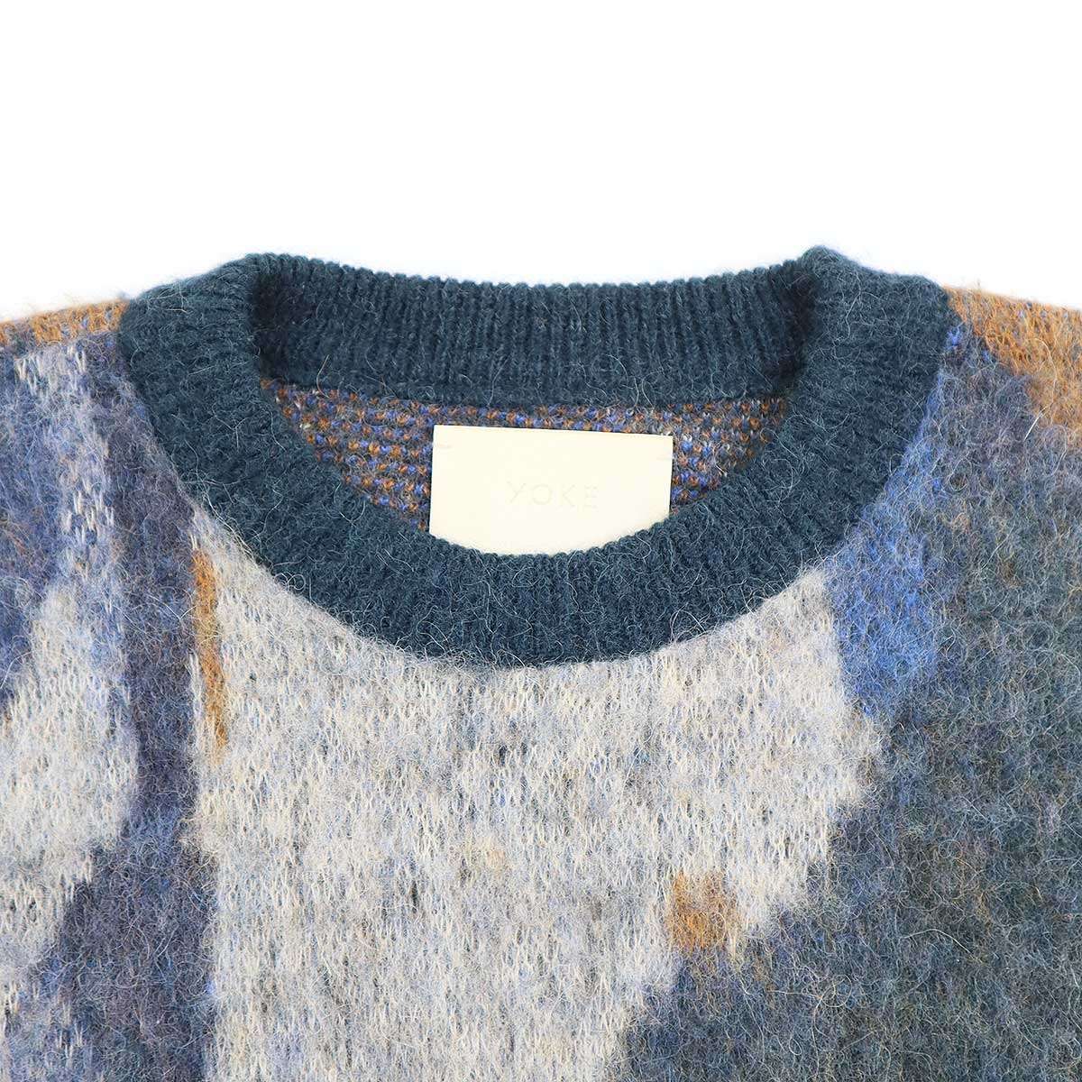 YOKE ヨーク 21AW ROTHKO JACQUARD CREW NECK ジャガードアルパカニットセーター YK21AW0285S ミックス  3|mercariメルカリ官方指定廠商|Bibian比比昂代買代購