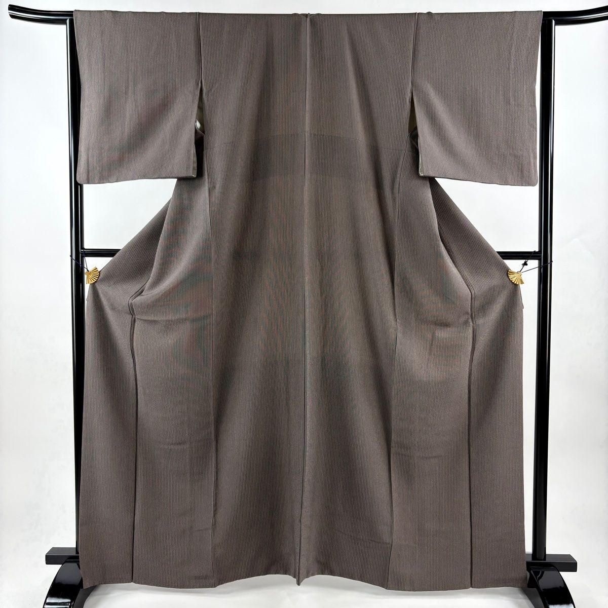 小紋 身丈163.5cm 裄丈65cm M 袷 縦縞 茶紫 正絹 秀品 【中古】 - メルカリ 