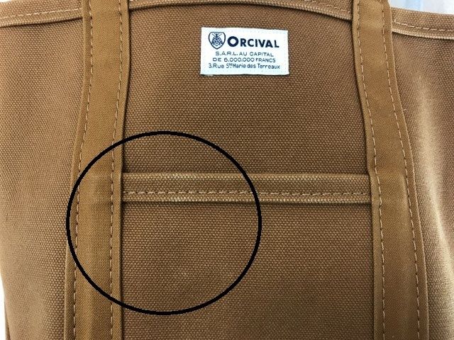 【中古】ORCIVAL  オーシバル トートバッグ　　キャンバス　 ブラウン  44819705