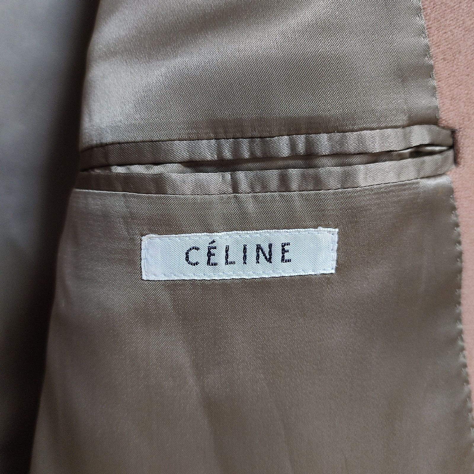 【美品】CELINE　セリーヌ　エッグクロンビー　ロングコート　フィービー期　ベージュ　34