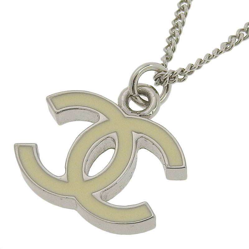 シャネル CHANEL ネックレス ココマーク ホワイト/シルバー色 06V 中古  
