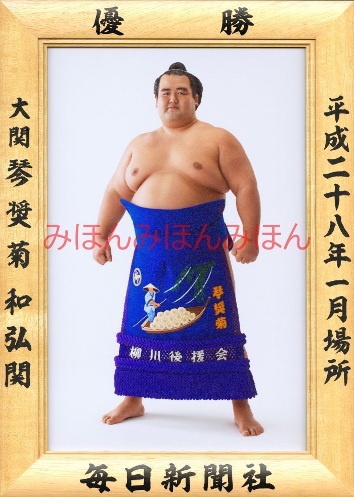 琴奨菊和弘関　優勝ミニ額 大相撲ミニ額 大相撲優勝額　平成２８（２０１６）年１月場所 優勝 大関 琴奨菊和弘関 ※受注生産品のため、ご注文後はいかなる理由でも返品、返金はできませ