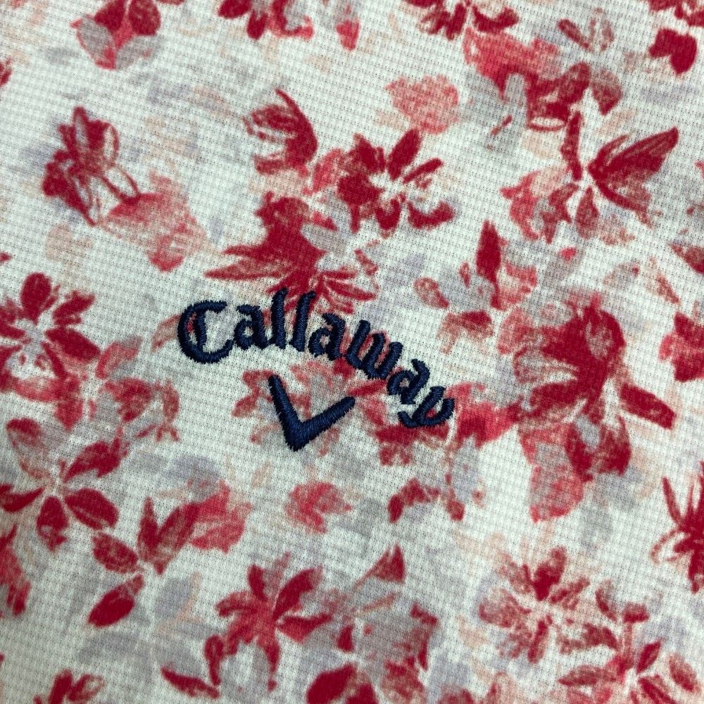 サイズ：M CALLAWAY キャロウェイ 半袖ポロシャツ 花柄 ホワイト
