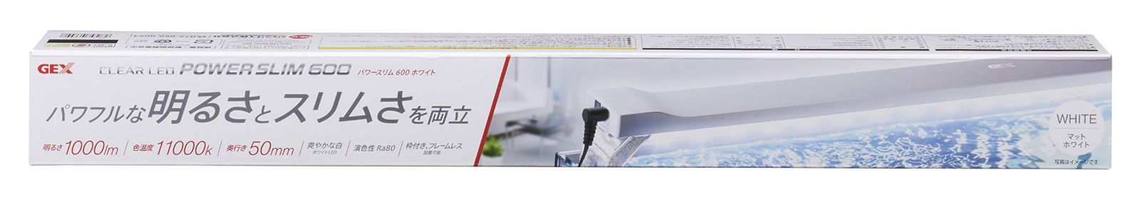 Color ホワイト ジェックス GEX クリアLED POWER SLIM 明るさ1 000lm 色温度11 000K 奥行スリム5cm ライトリフト付ホワイト 600