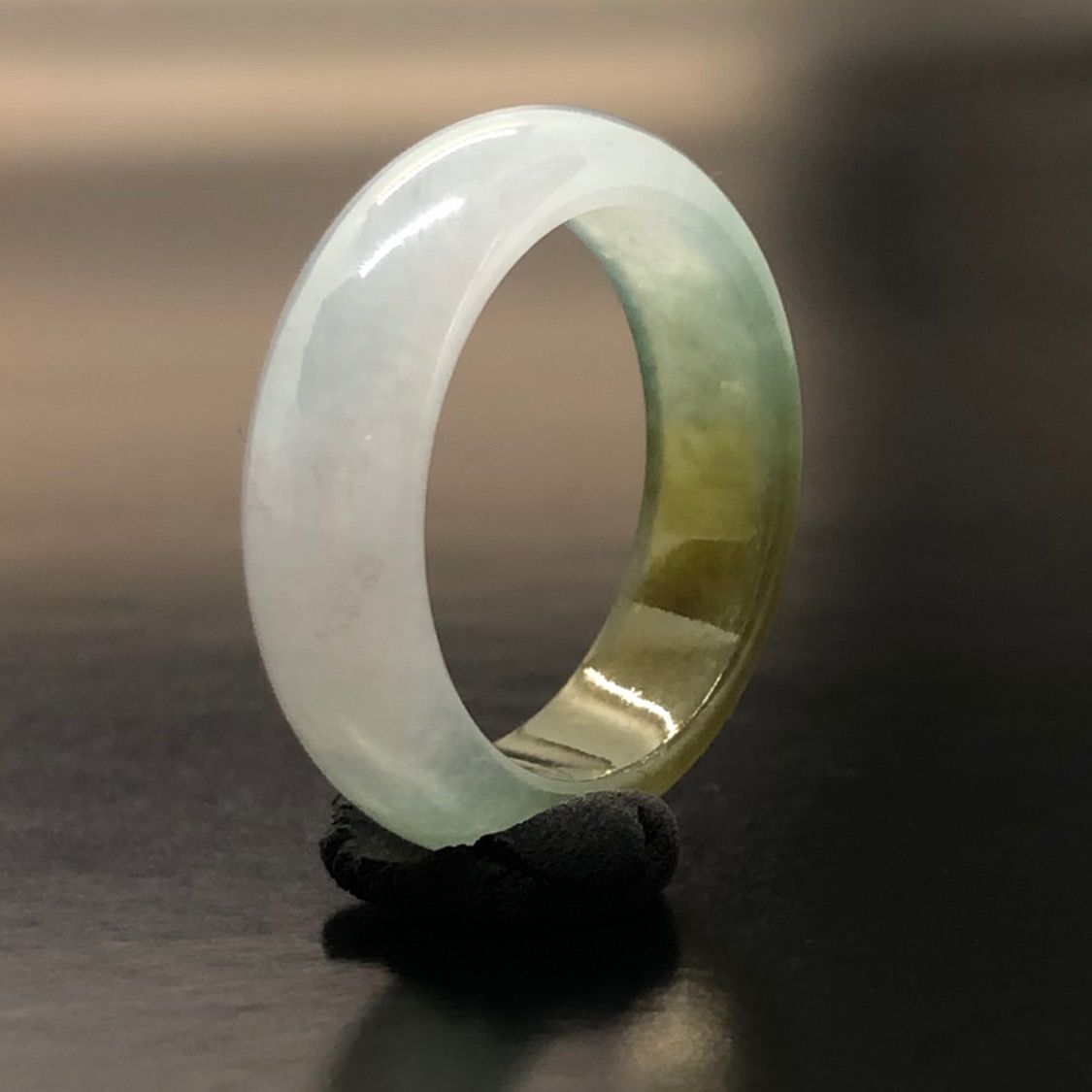 本翡翠 ミャンマー産 氷種 3色 くりぬきリング #19 高品質 希少 A貨
