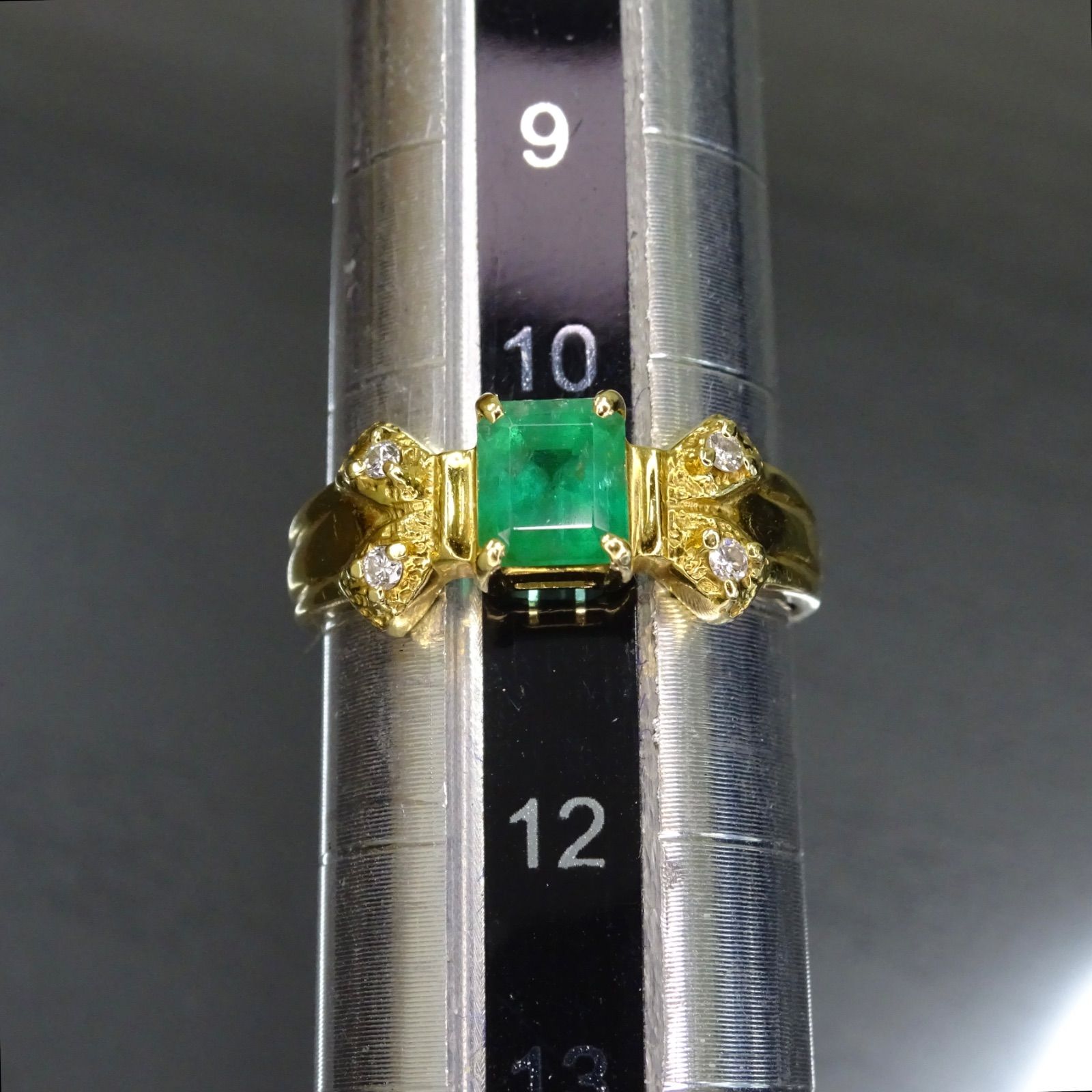 18金 K18 ゴールド GOLD 750 天然エメラルド0.60ct 天然ダイヤモンド 