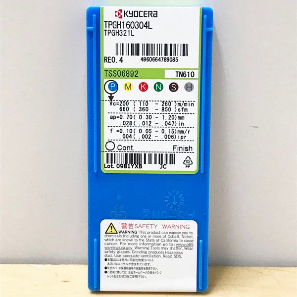 未開封】KYOCERA/京セラ TPGH160304L-TN610 30個 10個入/箱 切削 未開封】KYOCERA/京セラ TPGH160304L-TN610 30個 10個入/箱 切削