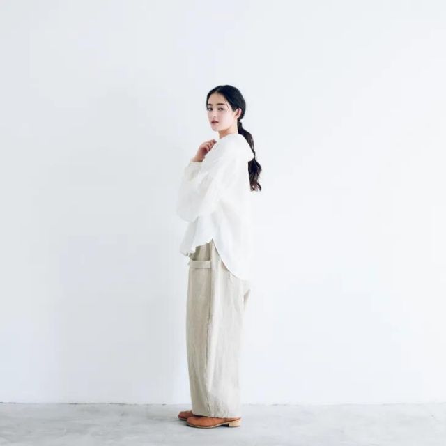 MAGALI | ストライプリネン・アンティークカラー・ブラウス