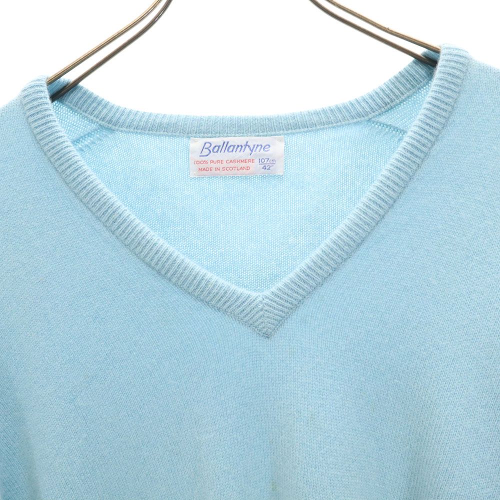 Vintage スコットランド製 100% カシミヤVネック ニット セーター