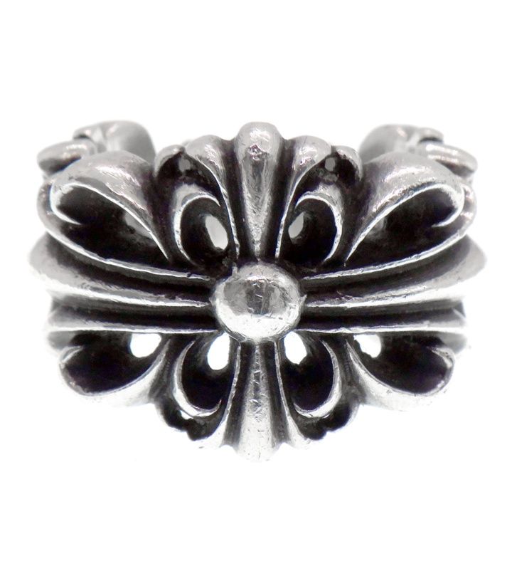 クロムハーツ CHROME HEARTS DBL FLRL CRS ダブル フローラル クロス シルバー リング 44818