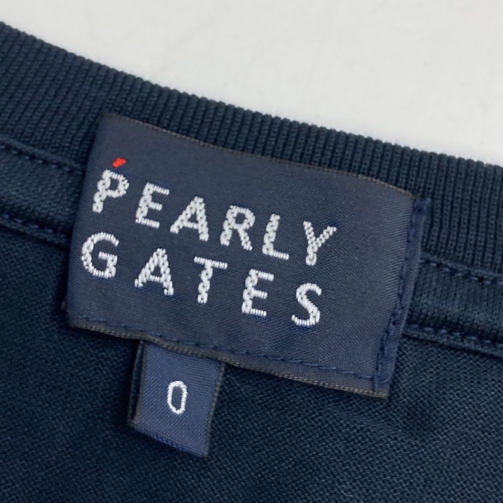 サイズ：0 PEARLY GATES パーリーゲイツ  半袖Tシャツ ニコちゃん  ネイビー系 [240101479302] ゴルフウェア レディース ストスト サイズ：0 PEARLY GATES パーリーゲイツ 半袖Tシャツ ニコちゃん