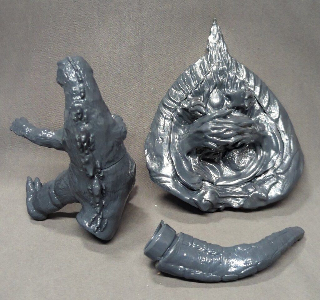 懐古堂 レトロ怪獣シリーズ Y MSFvs懐古堂 ヘドラA 飛行型 ゴジラ付き 灰色未塗装