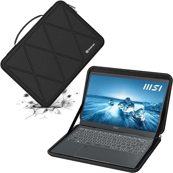 Smatree ハードEVA保護スリーブケース 14インチ MSI Prestige 14H B12UCX-452US/Prestige Evo B13M-483US、 Summit 防水( Black，  For MSI 14インチ（M61）)