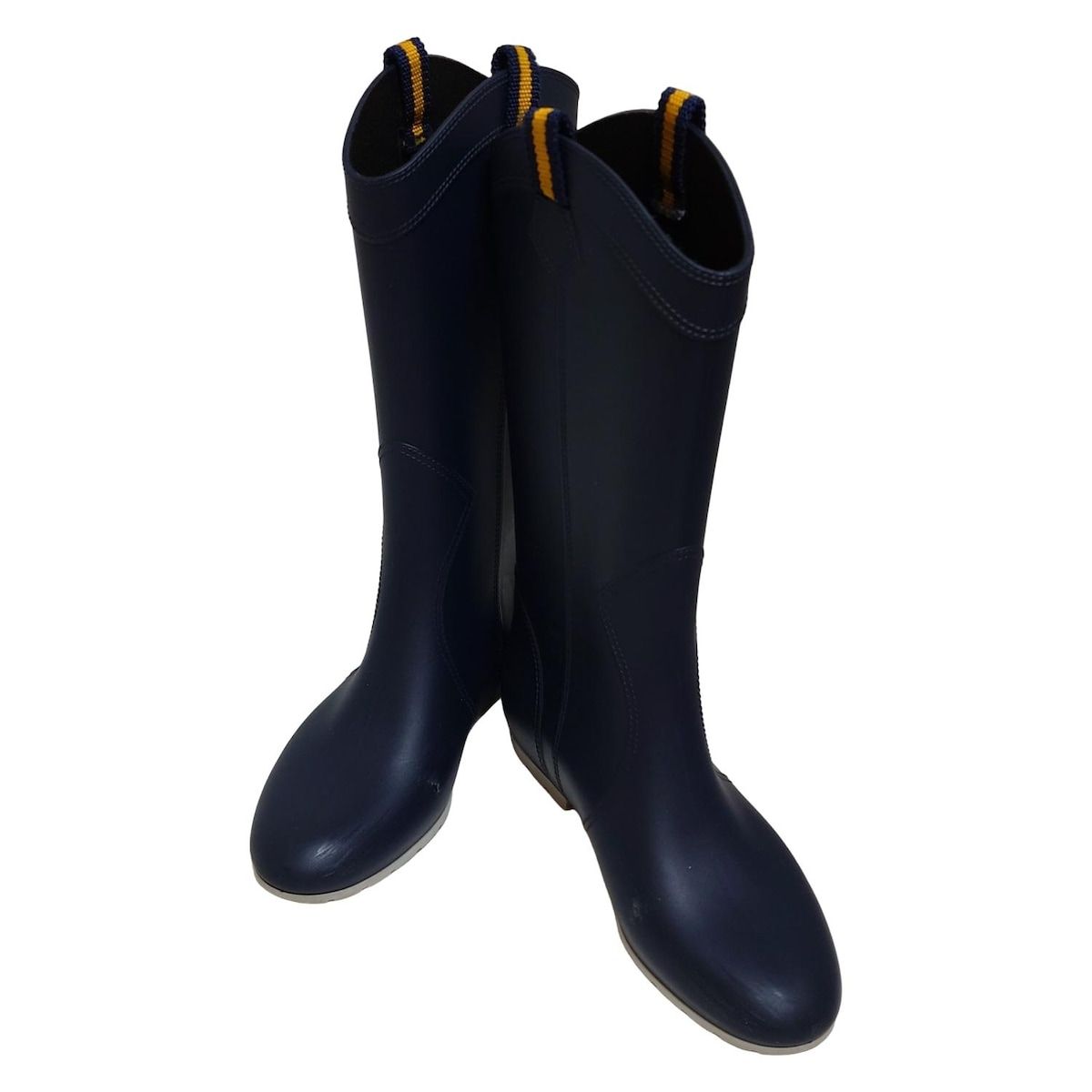 FABIO RUSCONI ファビオルスコーニ レインブーツ 37 レディース - ネイビー×ダークイエロー