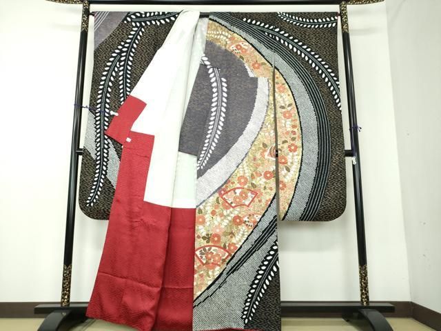 平和屋着物○豪華振袖 絞り 地紙花文 金彩 鈴乃屋扱い 正絹 逸品