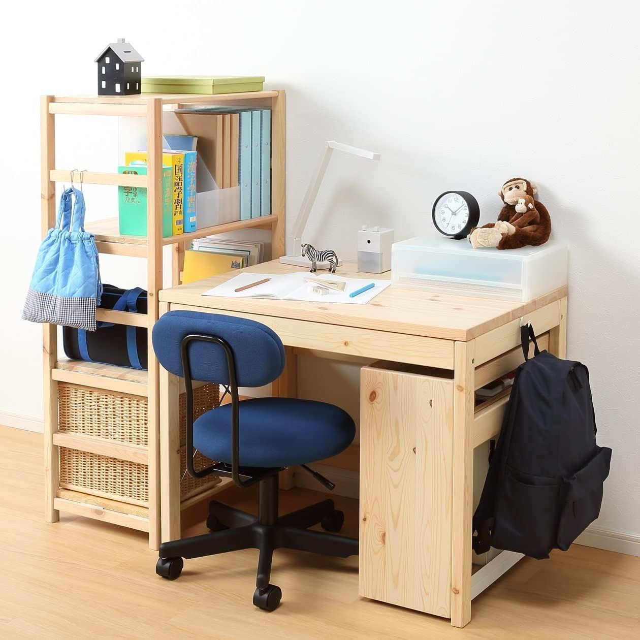 パイン材デスク・幅86×奥行58×高さ70cm イオンモール太田】永く