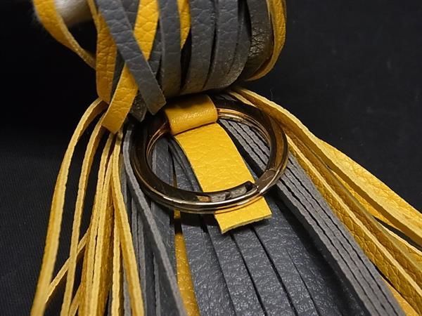FAURE LE PAGE レザー タッセル バッグチャーム イエロー系