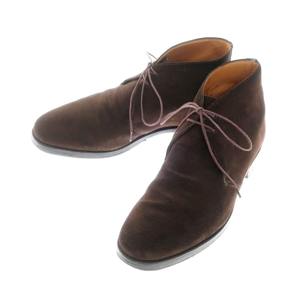 【中古】クロケットアンドジョーンズ CROCKETTu0026JONES CHERTSEY スエード チャッカブーツ ブラウン【サイズ9E】【メンズ】