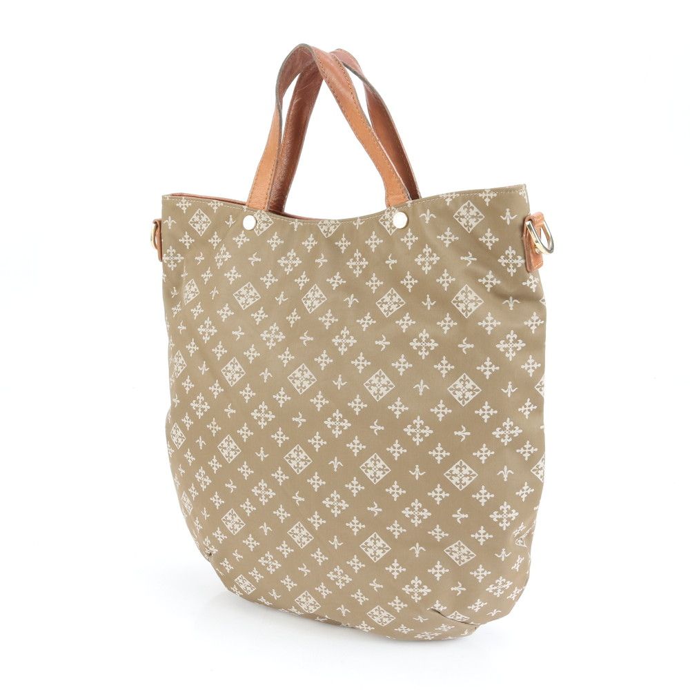 美品】russet モノグラム トートバッグ 肩掛け ナイロン レザー 茶色