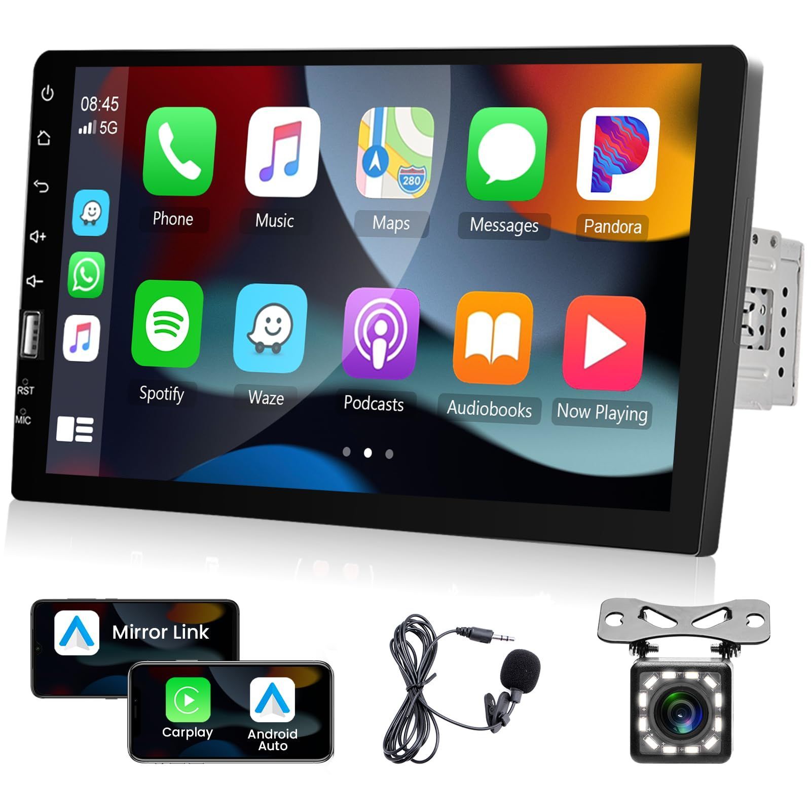 車 新品 1DIN Carplayカーオーディオ、Hodozzy 9インチカーステレオ 