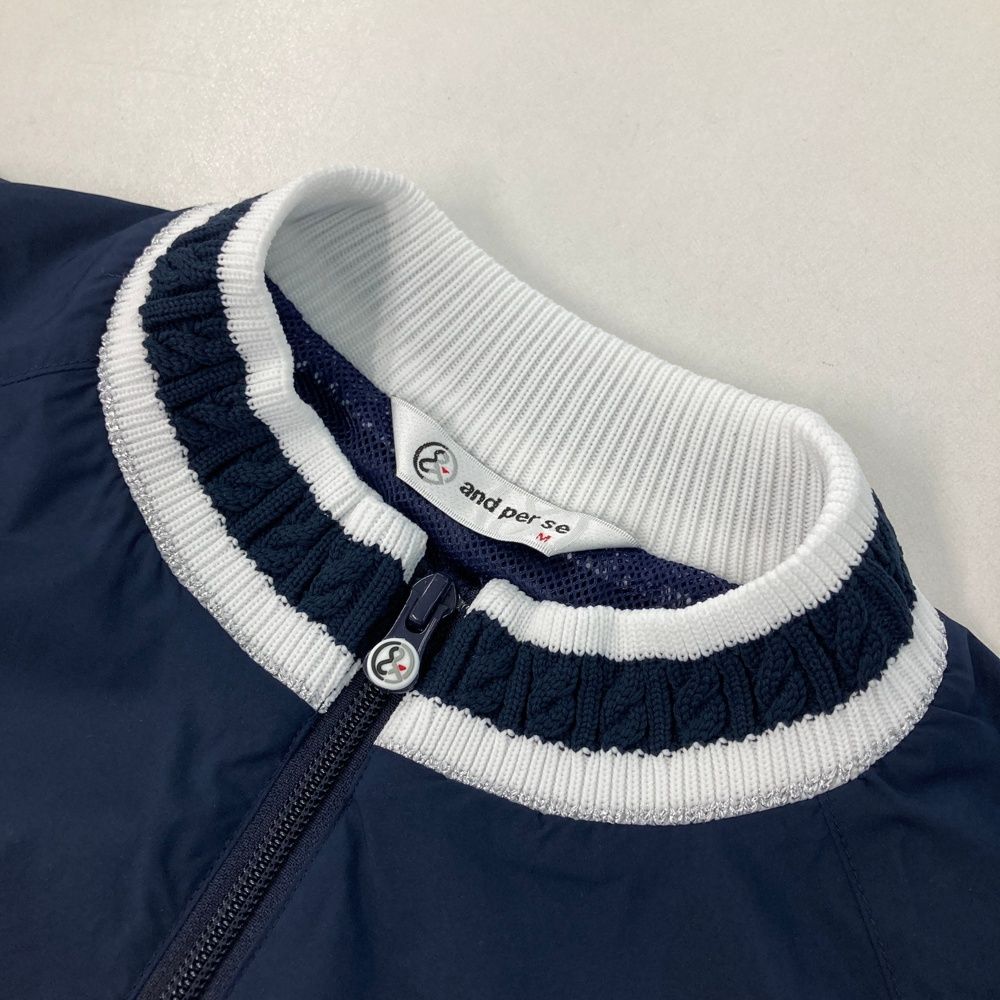 サイズ：M AND PER SE アンパスィ 裏メッシュ 半袖 ジップ